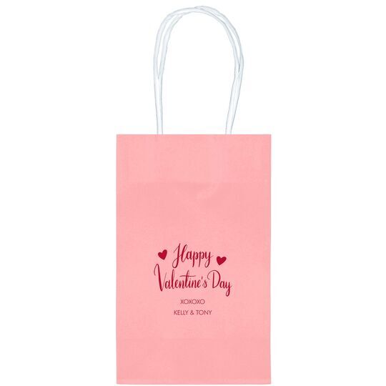 Happy Valentine's Day Medium Twisted Handled Bags